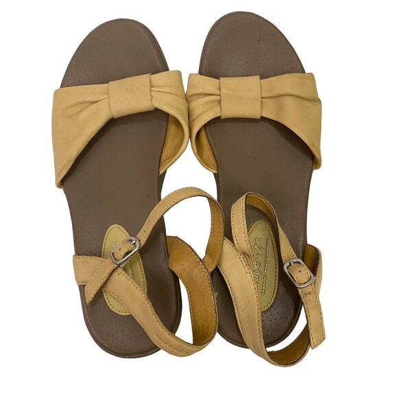 Skechers Shape-Ups 24918 Leather Camel Tan Sandals Ankle Straps Walking Size 7.5 - Picture 6 of 15